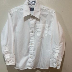 Chaps boys white button down shirt